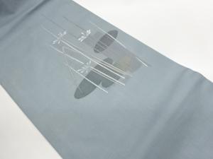 紗抽象草花模様織り出し名古屋帯